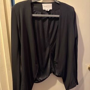 BCBGeneration Black Draped Open-Front Blazer